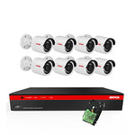 BTG 5MP 8CH 8 PoE Security Camera System 4K NVR Built-in PoE with Outdoor 5MP Surveillance IP 8 Bullet Cameras HD 2592 x 1944 IR CCTV System H.265 2TB HDD