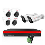 BTG 8CH 4K NVR 6 Cameras Poe Security Camera System Built-in PoE with Outdoor 5MP Surveillance IP PoE 4 Dome + 2 Varifocal Bullet Cameras HD 2592 x 1944 IR CCTV System H265 2TB HDD