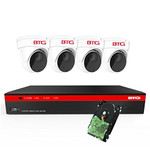 BTG 8CH 5MP Security Camera System Built-in PoE 8MP 4K NVR with Outdoor 5MP Surveillance IP PoE 4 x Dome Cameras HD 2592 x 1944 IR CCTV System H265 1TB HDD