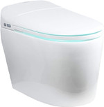 EUROTO [Newest 2021] One-Piece Dual Flush, Integrated Bidet and Toilet,luxury auto open and close lid heated seat, warm dryer, White (Foot Feel Flip Flap Smart Toilet)