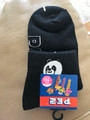 Adult Pez Socks from Japan-Black with Panda Embroidery