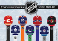 New 2023 Hockey Jersey NHL Pez set of 7, loose