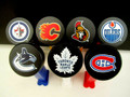 SALE: NEW 2019 Canadian Only HOCKEY PUCK NHL set of 7, LOOSE