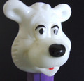 White  Icee Bear Pez with Purple footed stem, Non U.S. release, loose