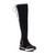 XTI Textile  BLACK  over knee boots with side half zip