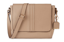 Women’s versatile shoulder Perfect for any occasion. This is a  outfit-friendly shoulder bag that can be either suspended from a leather shoulder strap during the day or clutched in the hand . It has been crafted from leather in a versatile taupe palette.leather 
