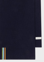 Made from a soft-finish 100% Merino wool, this navy scarf features a classic minimal design - tipped with our 'Signature Stripe' for an added flash of colour.

Size: 180 x 30cm

100% Merino wool