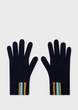 Made from soft 100% Merino wool, these navy knitted gloves feature our timeless 'Signature Stripe' for an added flash of colour.

One size

100% Merino Wool

Dry clean only