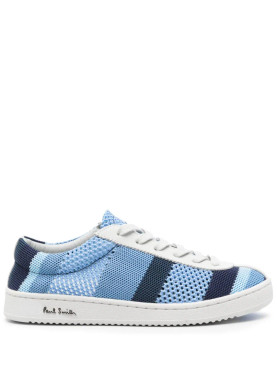 sky blue/navy blue/white
open knit
diagonal stripe pattern
round toe
padded ankle
branded insole
unlined
contrasting rubber sole
front lace-up fastening