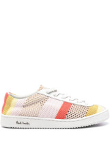 rose pink/multicolour
open knit
diagonal stripe pattern
round toe
padded ankle
branded insole
unlined
contrasting rubber sole
front lace-up fastening