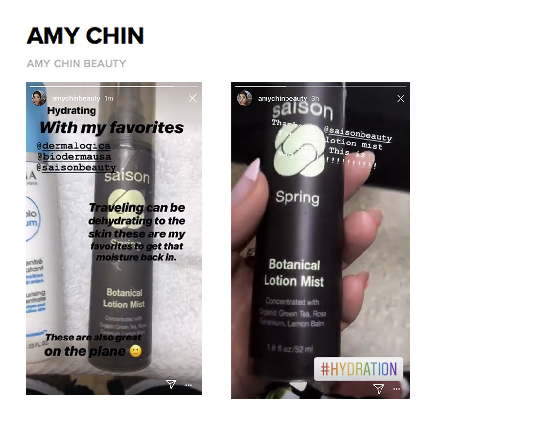 Amy Chin Beauty Travel Stories Using Saison Organic Skincare