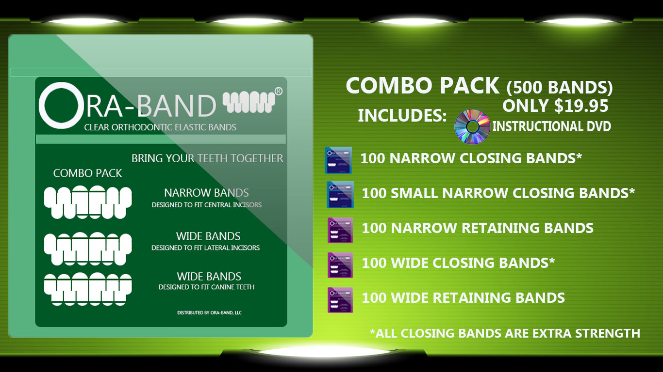 COMBO PACK - 500 BANDS (INCLUDES 100 EXTRA STRENGTH NARROW CLOSING BANDS, 100 EXTRA STRENGTH SMALL NARROW CLOSING BANDS, 100 NARROW RETAINING BANDS, 100 EXTRA STRENGTH WIDE CLOSING BANDS AND 100 WIDE RETAINING BANDS)