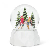 Skier Couple Snow Globe