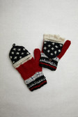 Hand Knit Alpine Convertible Mittens- Red