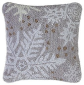 Pillow, Taupe Snowflakes 22" square