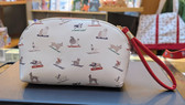 Waterproof Toiletry Bag - Recycled PU Leather with Ski Dog Pattern | Travel Makeup Organizer