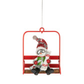 Snowman - Animals on Chairlift Ornament