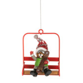 Snowboarding Dog - Animals on Chairlift Ornament