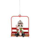 Snowboarding Cat - Animals on Chairlift Ornament