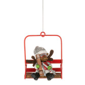 Skiing Moose - Animals on Chairlift Ornament