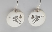 Sterling Silver Skier Earrings by Muddy Paws Designs