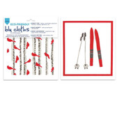 Alpine Red Skis Eco Friendly Blu Dish Cloths - Set of Two