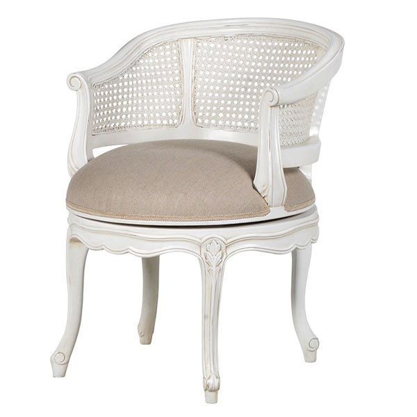 White Rattan Bedroom Chair