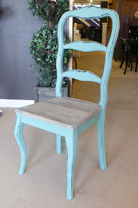 Turquoise Dining Ladderback Chair Shabby Chic Furniture
