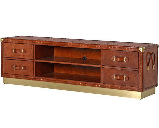 leather Trunk TV Stand 74 inch