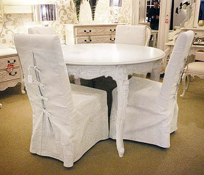 French White Dining Set Distressed White