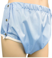 Blue Side Fastening Snap On Crinkle Bum Incontinence Pants