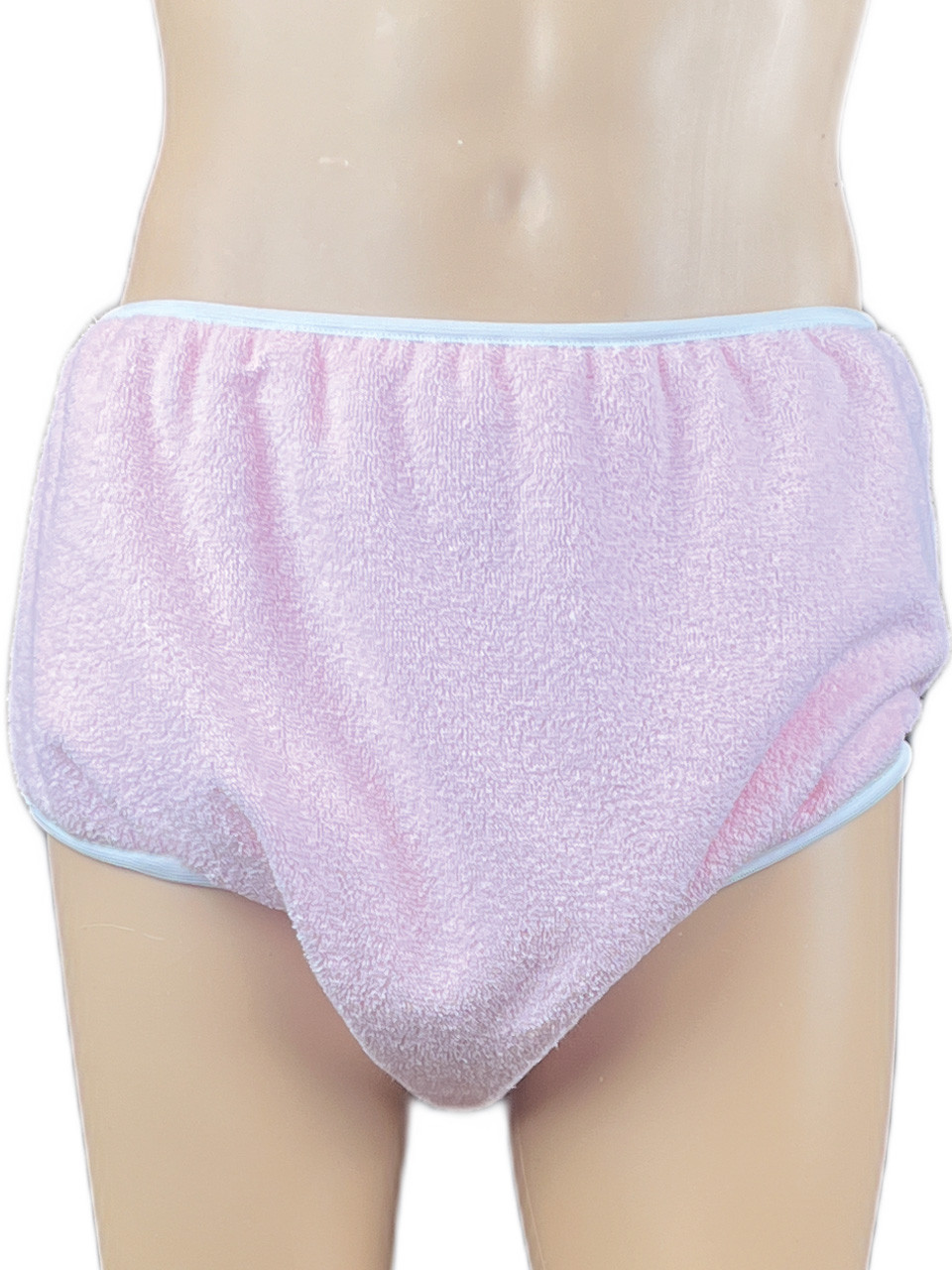 Baby Pink Terry Towelling Adult Brief Double Thickness cloth