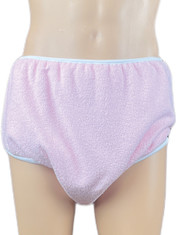 Baby Pink Terry Towelling Adult Brief Single Thickness cloth diaper abdl pant absorbent washable reusable incontinence panties 