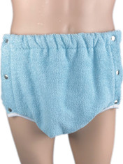 DryDayz Side Fastening Terry Towelling Adult Brief Double Thickness Baby Blue