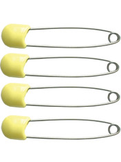 DryDayz 80mm Yellow Flat Head Extra Long Nappy / Diaper Pin Pack of 4 For Adults ABDL