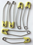 6 Large Nappy / Diaper Pins for adults