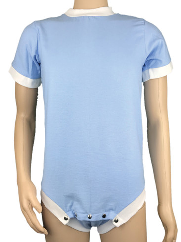 Drydayz Blue Wincyette Brushed Cotton Adult Body Suit T Shirt Onesie ABDL