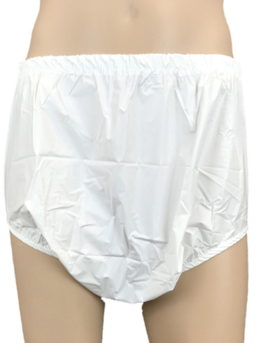 Drydayz White Stretchy TPU Plastic Pull Up Incontinence Pants For Adults ABDL PVC Pants
