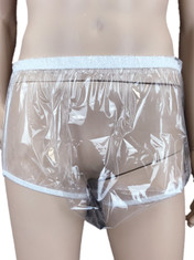 DryDayz Clear Stretchy TPU Plastic Pull Up Incontinence Pants For Adults ABDL PVC Pants