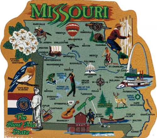 Missouri State Map Wooden Keepsake Cat's Meow Village|USA ...