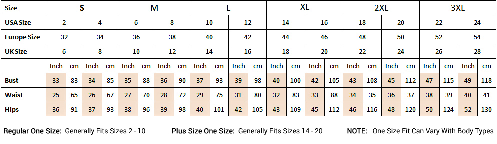 nike women's plus size chart