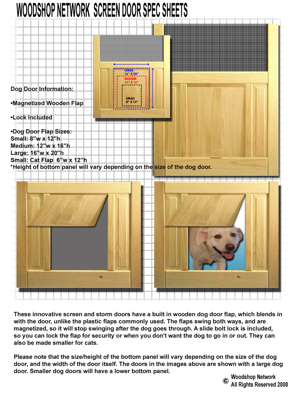 Pet Safe Solid Wood Screen Door D804 The Original Woodshop