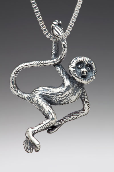 rainforest jewelry - spider monkey charm
