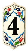 Hand Painted Ceramic House Number-4