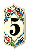 Hand Painted Ceramic House Number-5