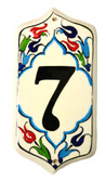Hand Painted Ceramic House Number-7