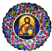 Turkish Ceramics-Ikona Series-Jesus-navy plate- diameter: 7inch (18cm)