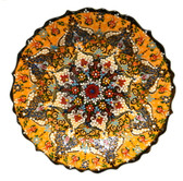 Turkish Ceramics~Hand Painted Ceramic Plate~Yellow~12inch
