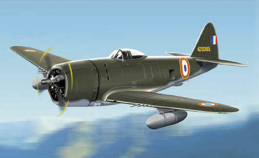 FRANKLIN MINT DIECAST 1:48 ARMOUR P-47 THUNDERBOLT FRENCH