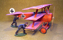 German Ground Crew - 2 Figures Moving a Fokker